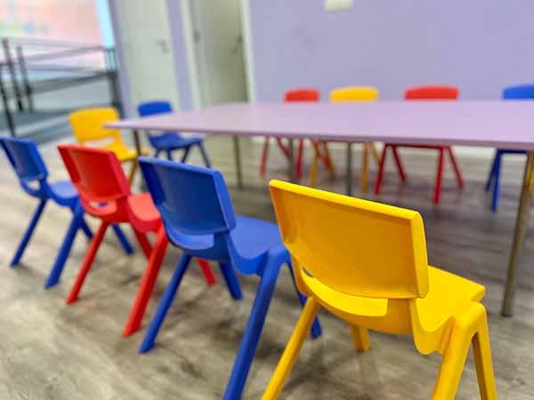 Sala montada para una comunión o una jubilación